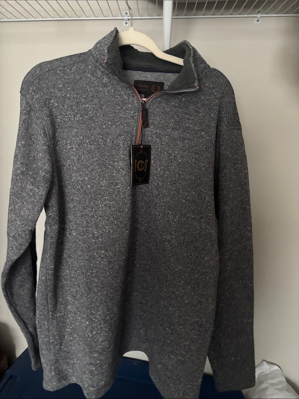 Men's Heather Gray Zip-Neck Sweater - Classic Casual Layering